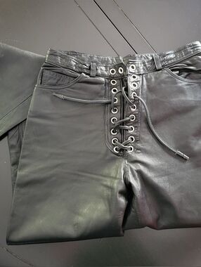 Custom Black Leather Pants